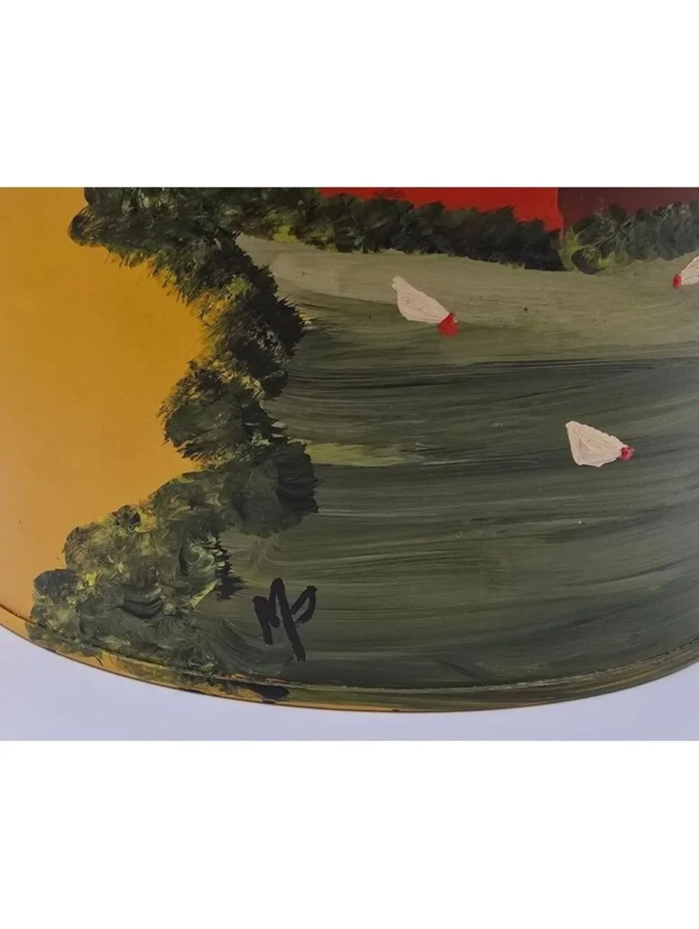 Vintage Hand Painted Folk Art J.L. Clark Farm Metal Canister Set of 4